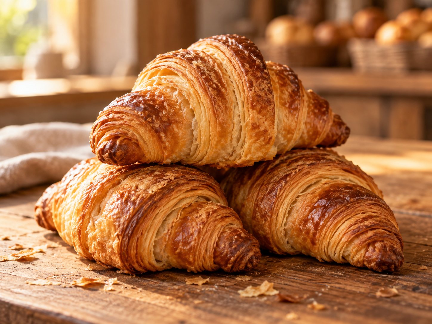 Tumpukan croissant butter berlapis