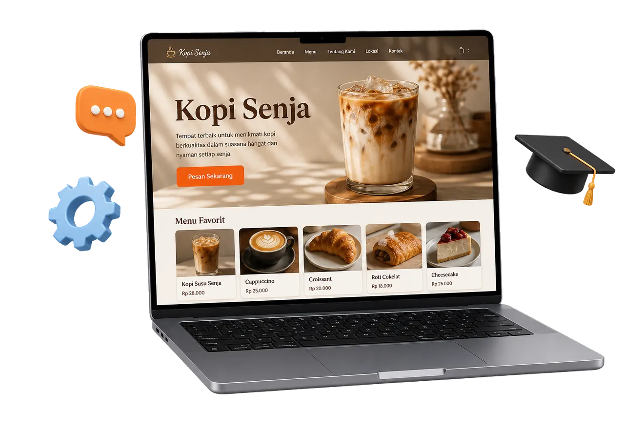 Contoh website jadi tampil di laptop